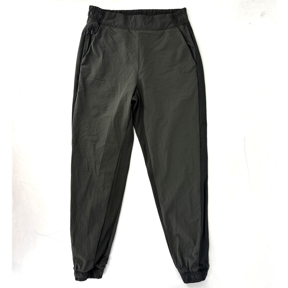 Athleta Womens Brooklyn Textured Jogger Pants 4 Sage‎ Green Lightweight Pull On